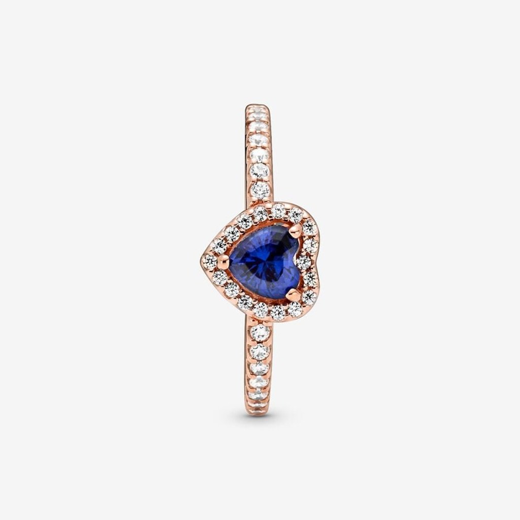 PANDORA  Sparkling Blue Elevated Heart Ring