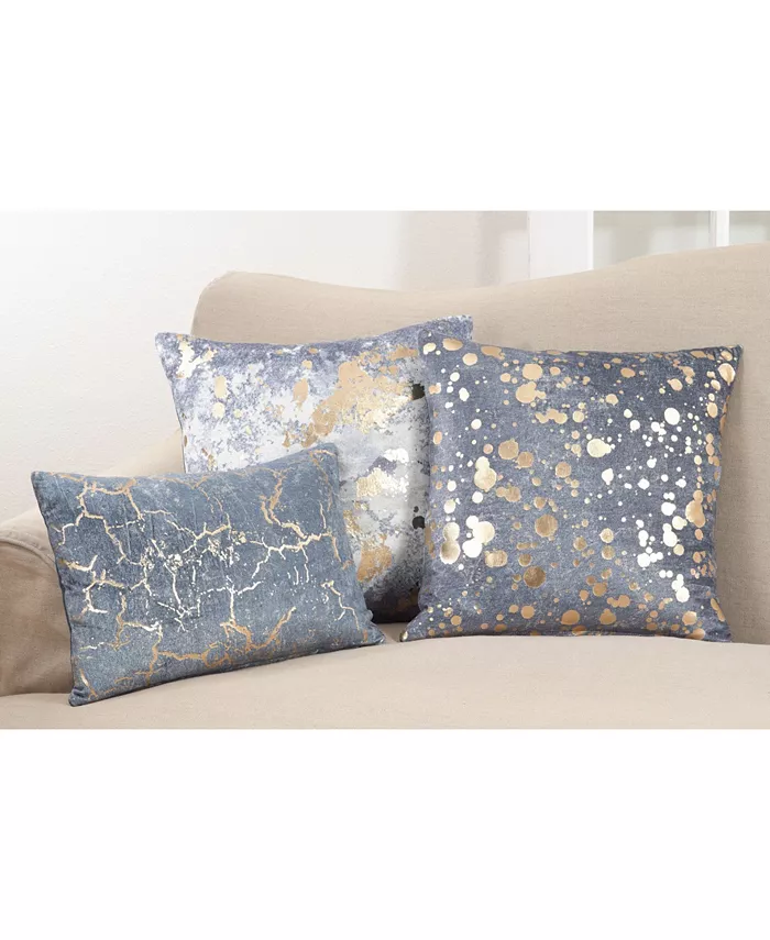 Saro Lifestyle Foil Fragment Decorative Pillow， 12 x 18