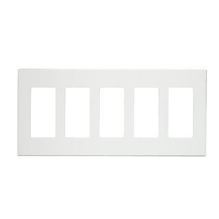 Leviton White 5-Gang DecoratorRocker Wall Plate (1-Pack) 022-80321-0SW