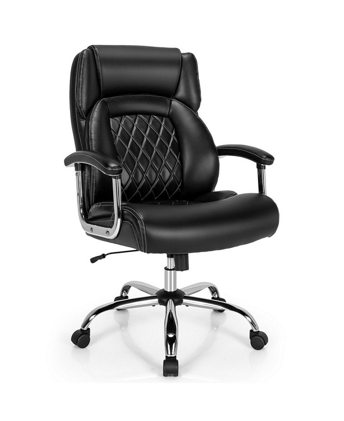 Slickblue Height Adjustable Executive Chair Computer Desk Chair with Metal Base