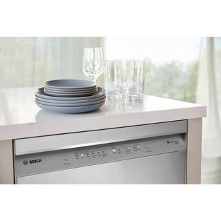 Bosch 300 Series 24 in. Stainless Steel Front Control Tall Tub Dishwasher with Stainless Steel Tub and 3rd Rack SHE53C85N