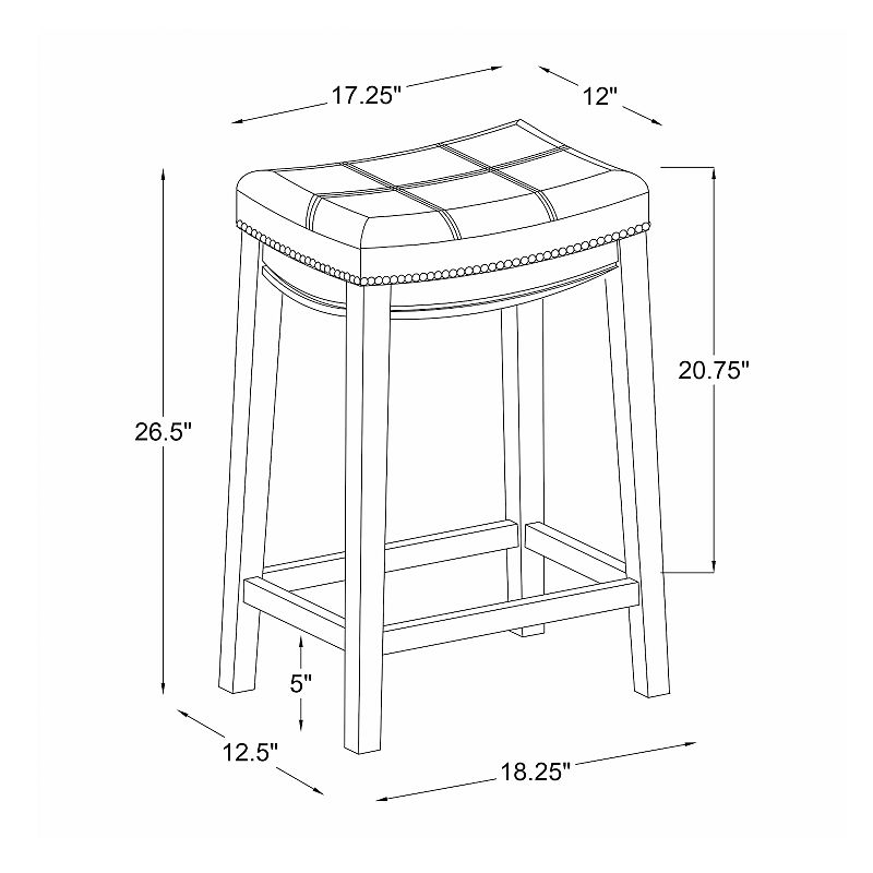 Linon Claridge Counter Stool 2-piece Set