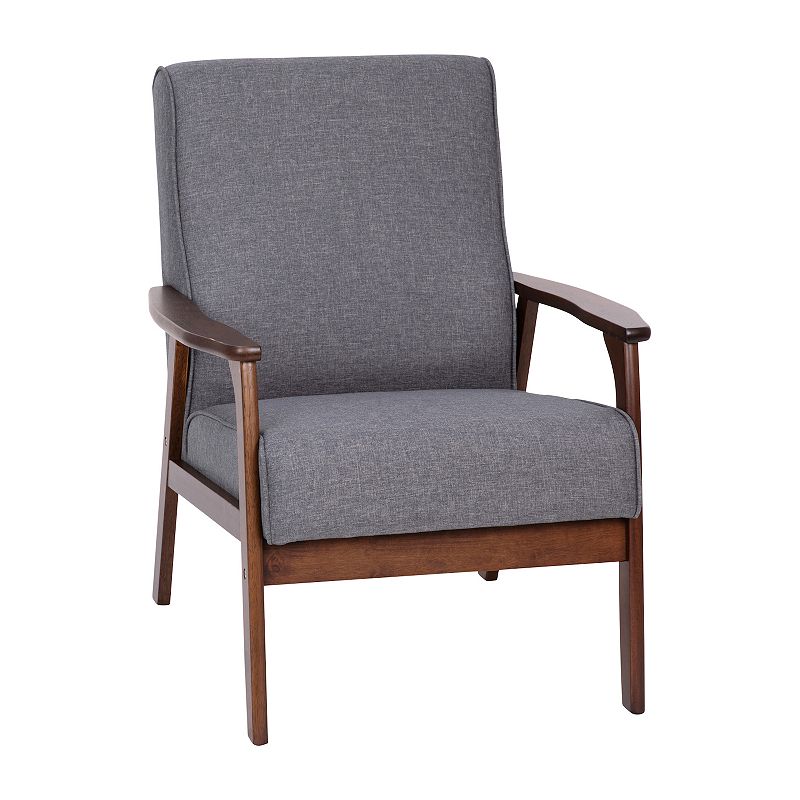 Emma and Oliver Langmore Upholstered Mid-Century Modern Arm Chair with Wood Frame