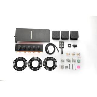 Lukvuzo Wall Mounted Waterfall Rain Shower System in Matte Black with 3 Body Sprays and Handheld Shower HDSA11FS024