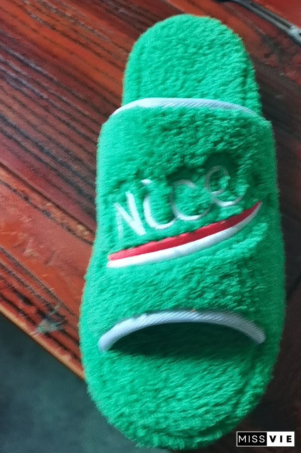 Nice Emrboidery Fleece Slippers