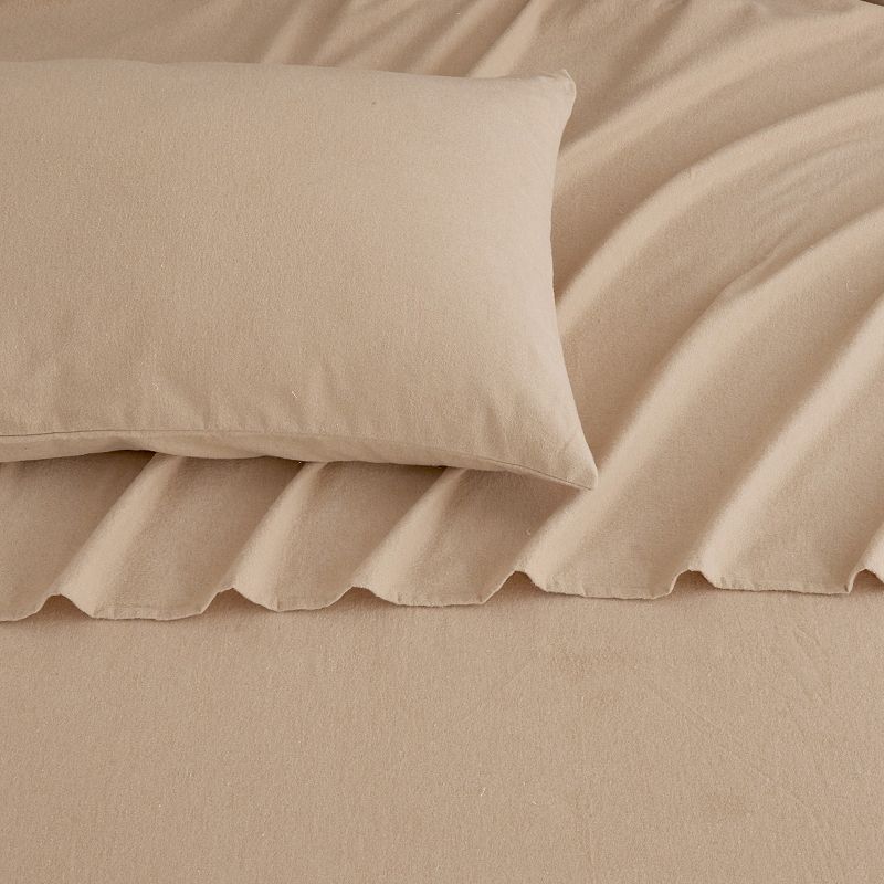 Madelinen Turkish Cotton Heathered Flannel Premium Sheet Set with Pillowcases