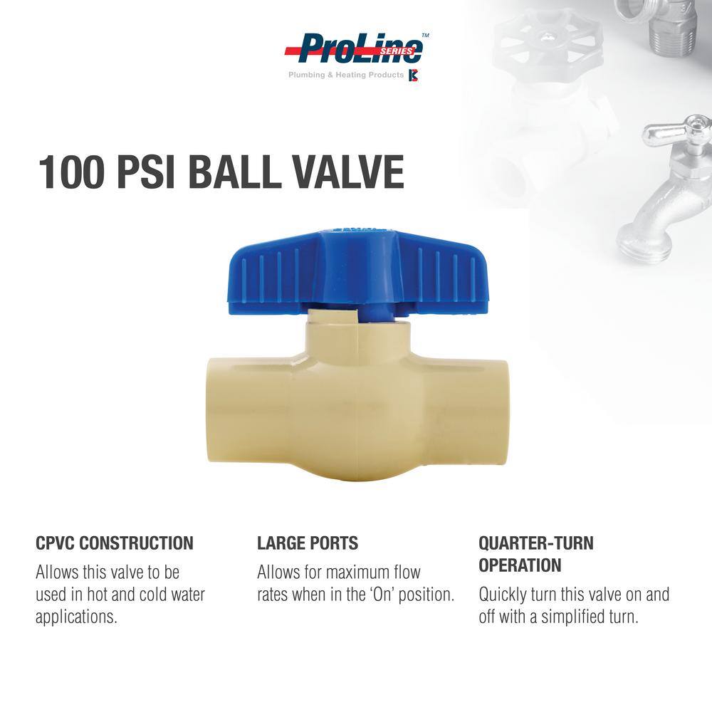 Everbilt 12 in. CPVC SOLVENT Ball Valve 107-123HN