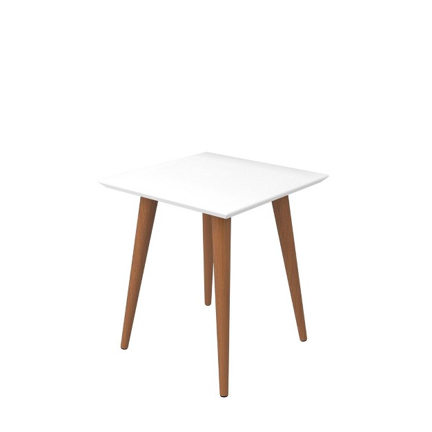 Utopia High Square End Table With Splayed Wooden Legs Gloss White Manhattan Comfort