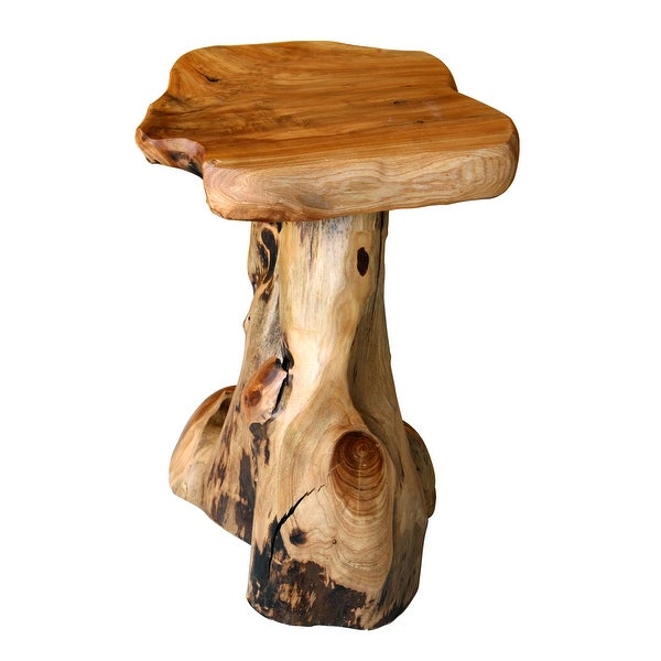 Greenage Cedar Roots Natural Flower Stand Reclaimed Woods End Table