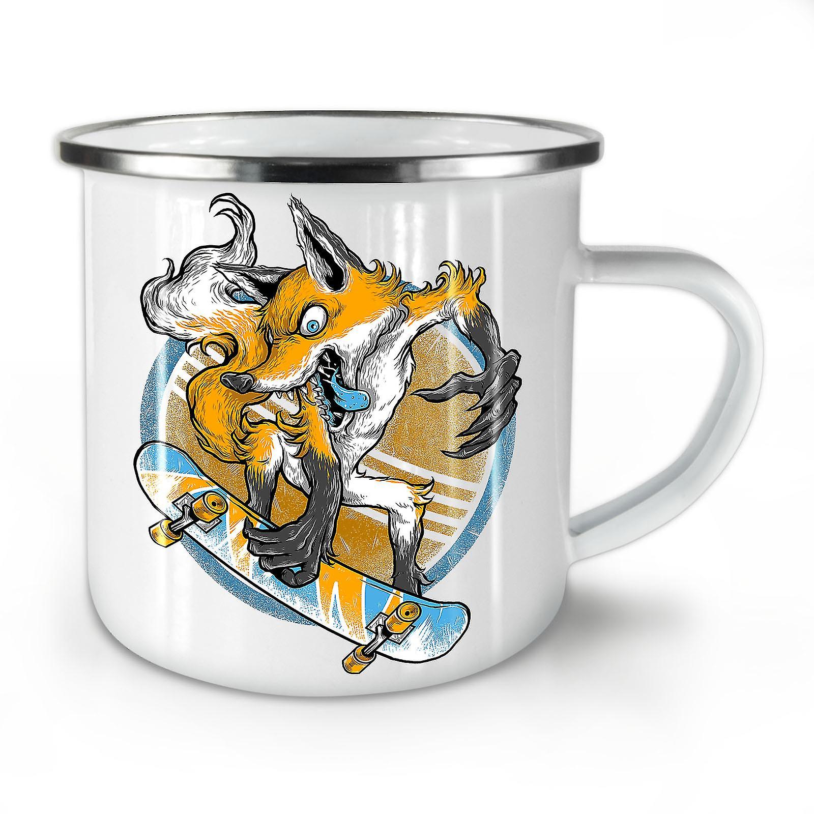 Crazy Fox NEW WhiteTea Coffee Enamel Mug10 oz | Wellcoda