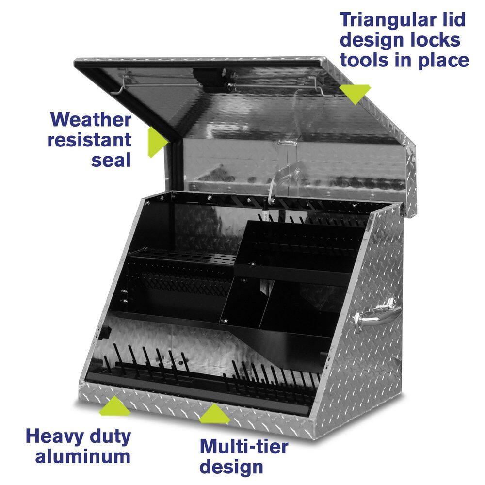 Montezuma 27 in. W x 18 in. D Portable Triangle Top Tool Chest for Sockets Wrenches and Screwdrivers in Aluminum SE250AL