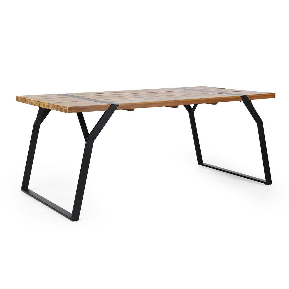 Varva Outdoor Acacia Wood Outdoor Dining Table by Christopher Knight Home   70.75\