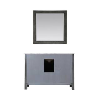 Altair Maribella 48 in. Single Bathroom Vanity Set in Rust Black and Carrara White Marble Countertop with Mirror 535048-RL-CA