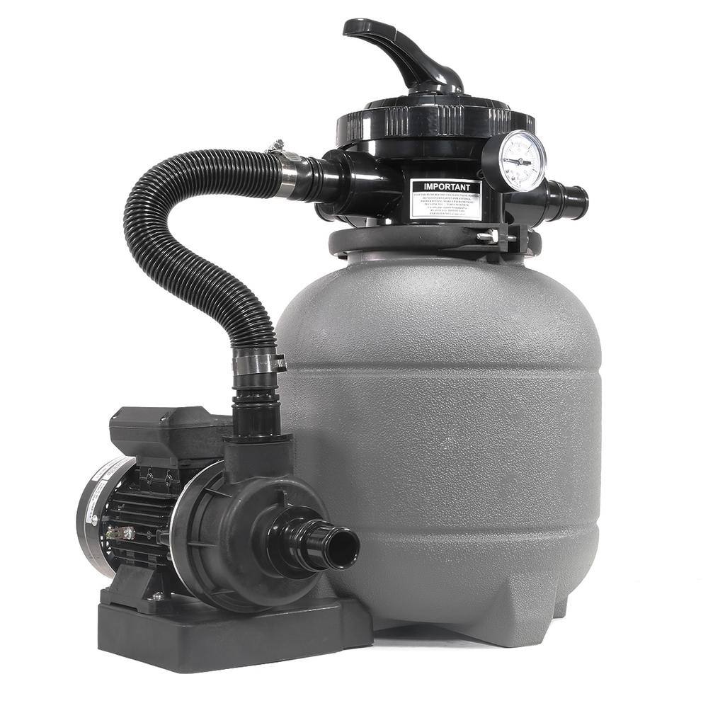 XtremepowerUS 12 in. Sand Filter Above-Ground with 0.25 HP Pump Power and Pool Pump 6-Way Valve Media Filter Included 75030