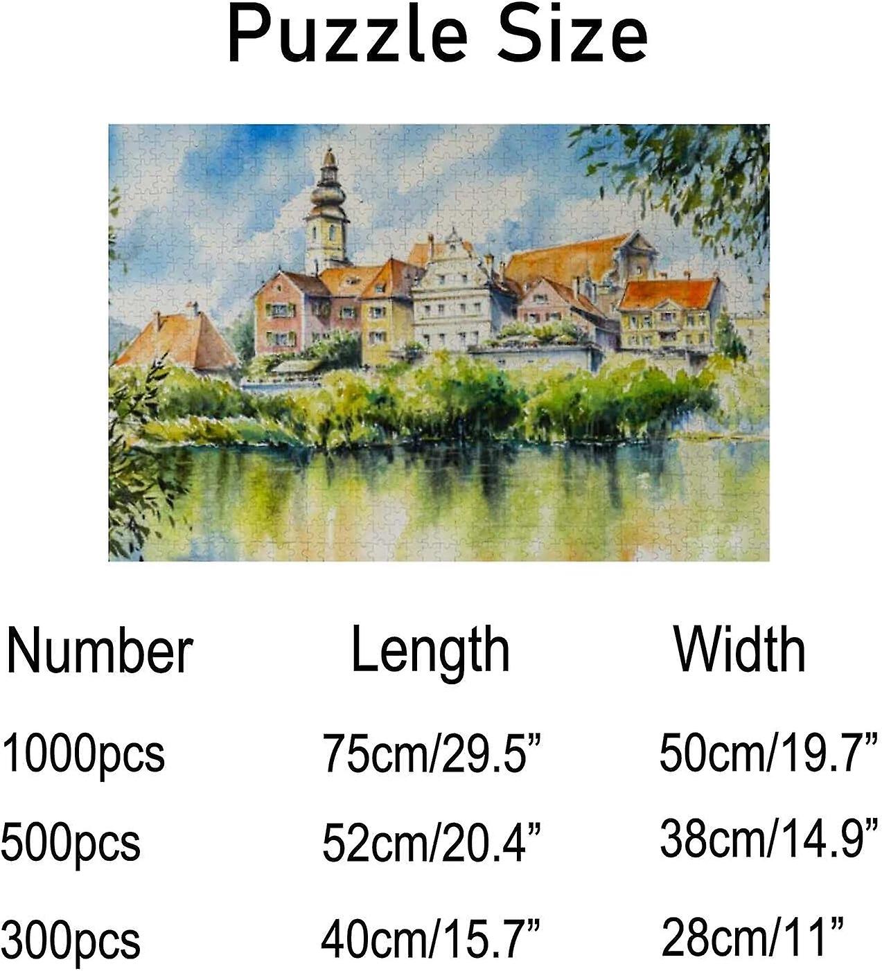 Colourlife Jigsaw Puzzles Artwork Gift For Adults Teens Frohnleiten City Above Mur River Wooden Puzzle Games 1000 Pieces， Multicolored