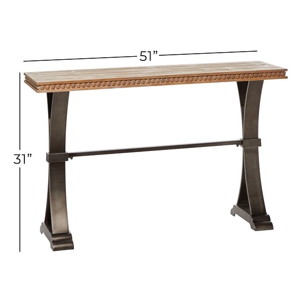 Brown Metal Industrial Console Table 31 x 51 x 16