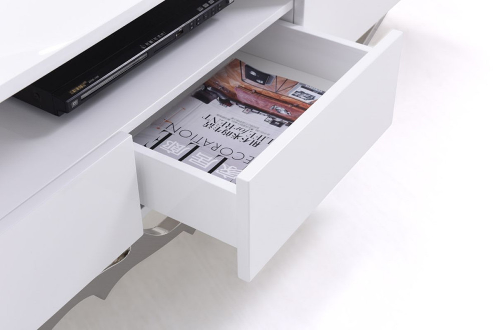 Modrest Legend 79 quotWide Modern White TV Stand   Contemporary   Entertainment Centers And Tv Stands   by Vig Furniture Inc.  Houzz