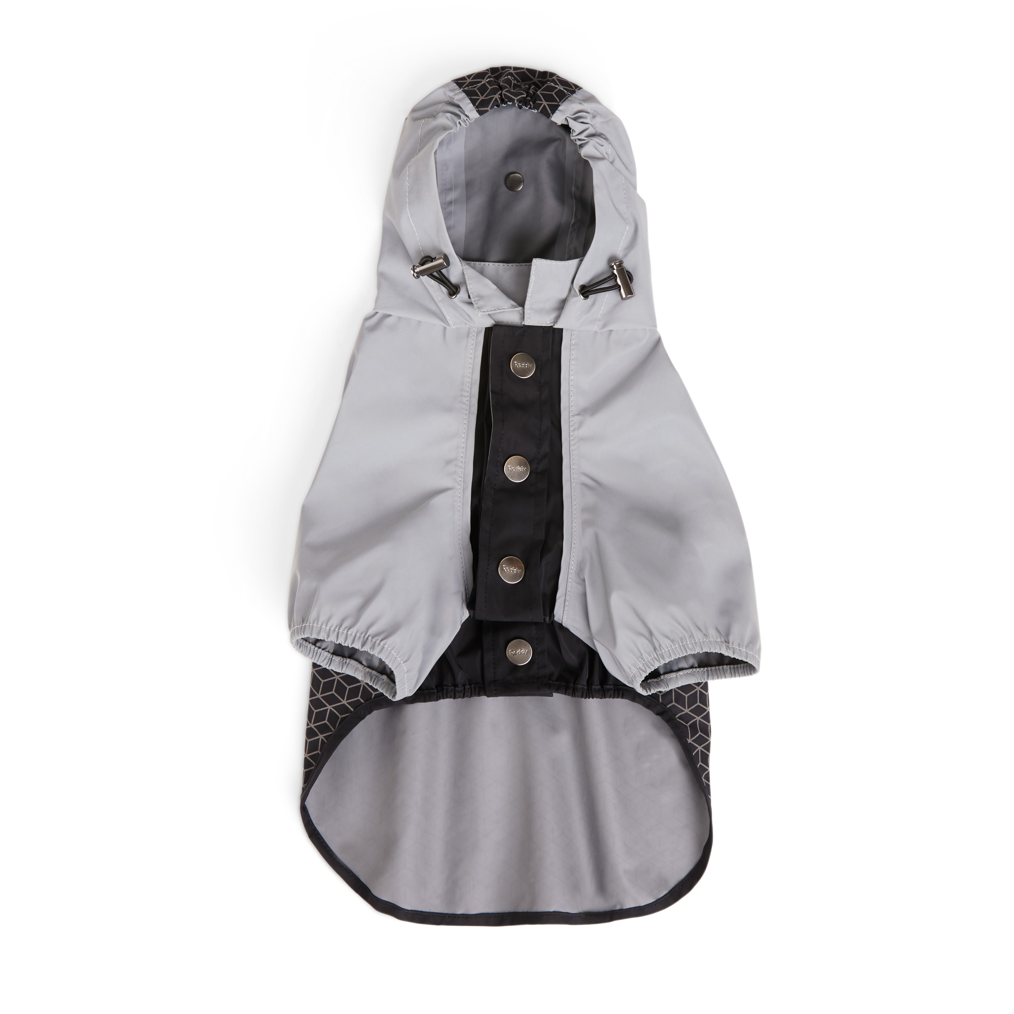 Reddy Print/Black Reflective Dog Jacket， X-Small