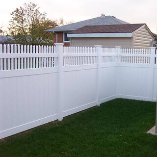 Weatherables 5 in. x 5 in. x 11.6 ft. White Vinyl Fence Line Post LWPT-LINE-5X140