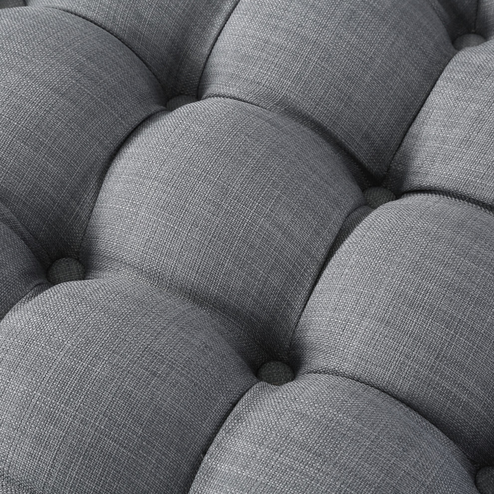 Jessica over Tufted Round 1 Pc Ottoman   Transitional   Footstools And Ottomans   by Inspired Home  Houzz