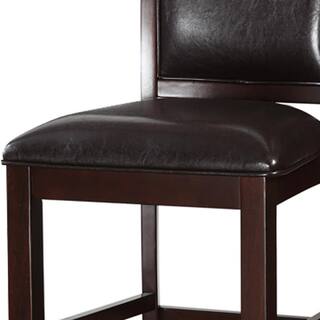 Benjara Classic 24 in. Brown and Black Wooden Armless High Chair (Set of 2) BM166597