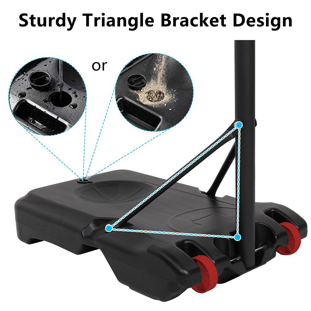 Zimtown Portable Basketball Hoop Stand 5.2ft -6.9ft Height Adjustable， Lightweight Movable Kids Youth Basketball Goal System， with 32