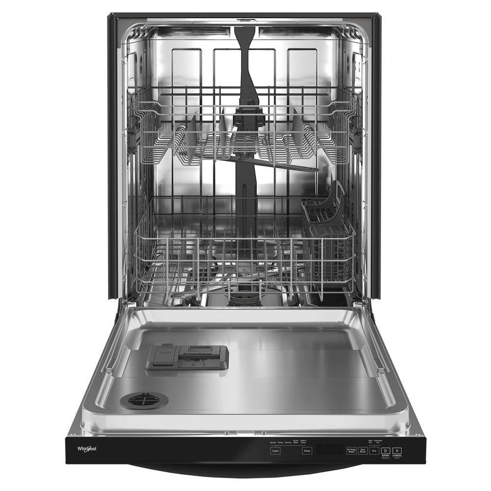 Whirlpool 24 in. Black Dishwasher with Stainless Steel Tub and Tall Top Rack WDT740SALB