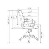 Modern Comfort Winsley Bonded Leather Mid-Back Manager's Chair， White/Silver， BIFMA Certified