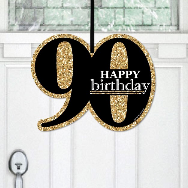 Big Dot Of Happiness Adult 90th Birthday Gold Hanging Porch Birthday Party Outdoor Decorations Front Door Decor 1 Piece Sign