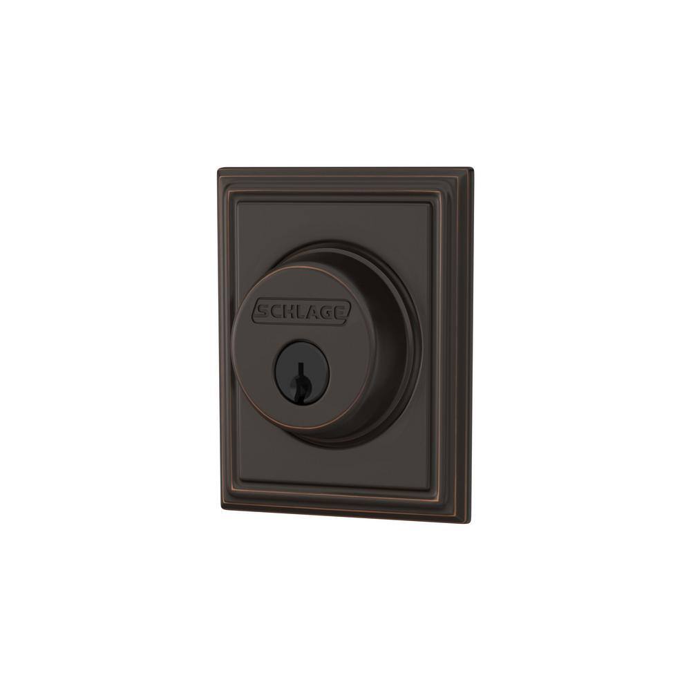 Schlage B60 Series Addison Aged Bronze Single Cylinder Deadbolt Certified Highest for Security and Durability B60 N ADD 716