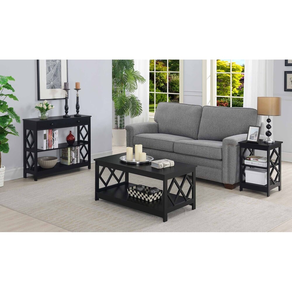 Convenience Concepts Diamond Coffee Table with Shelf