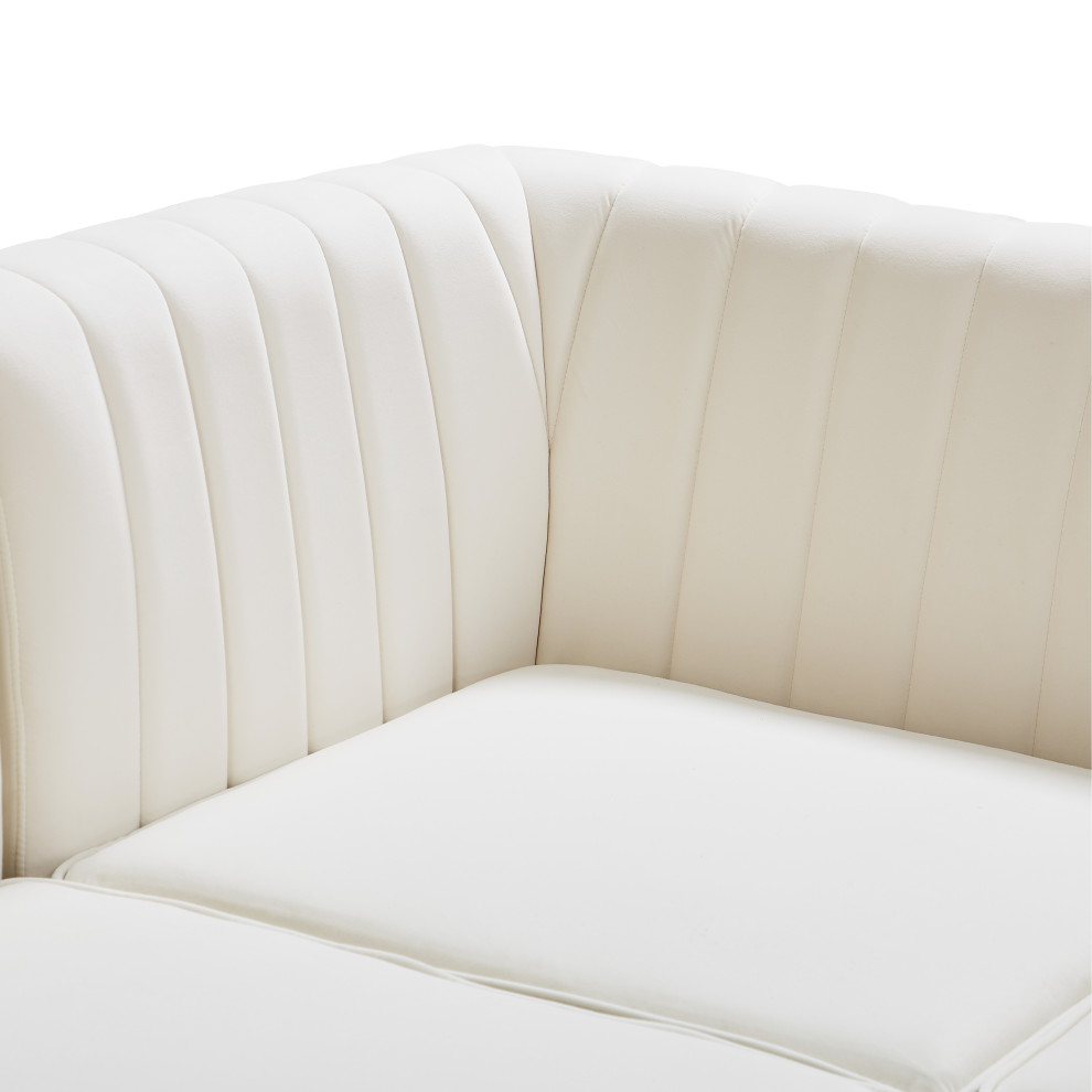 Alina Velvet Modular L Shaped Modular Sectional   Midcentury   Sectional Sofas   by Meridian Furniture  Houzz