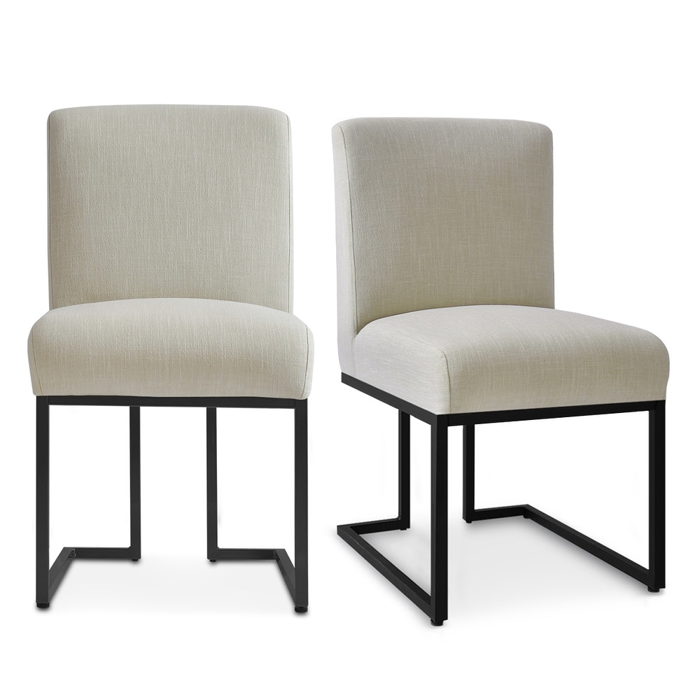 Dining Chair with Black Metal Legs (Set of 2)