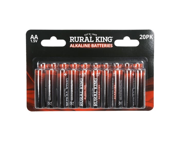 Rural King AA Alkaline Batteries， 20 Pack - AA20PKALK