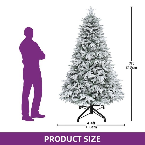 6/7 Ft PreLit Artificial Snow Flocked Christmas Tree