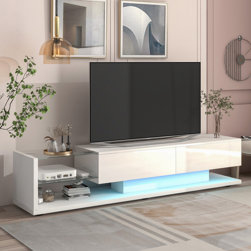 Entertainment Center for 75 Inch TV with 16 color LED backlight for Living Room   Contemporary   Entertainment Centers And Tv Stands   by Miron Demid LLC  Houzz