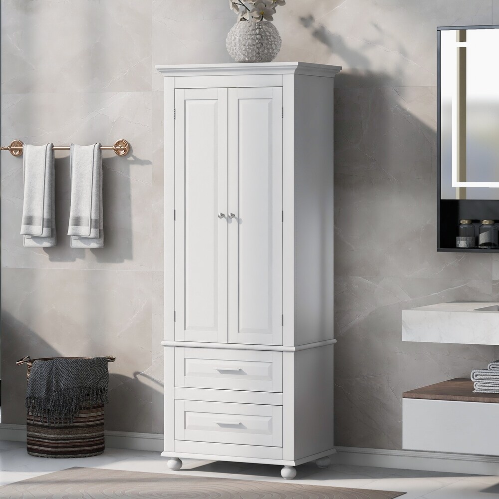 Storage Cabinet Freestanding Bathroom Floor Cabinet Kitchen Pantry with Pull out Drawers for Bedroom Wardrobe