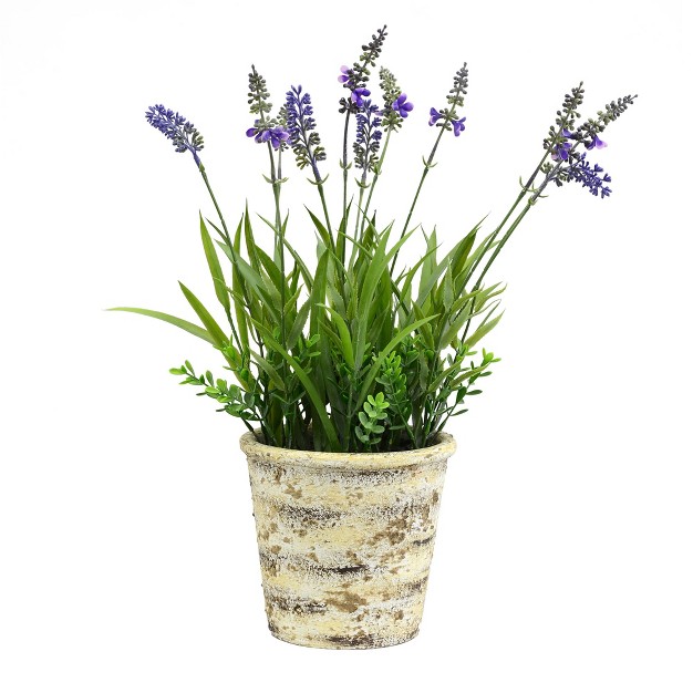 Artificial Lavender In Round Paper Pot