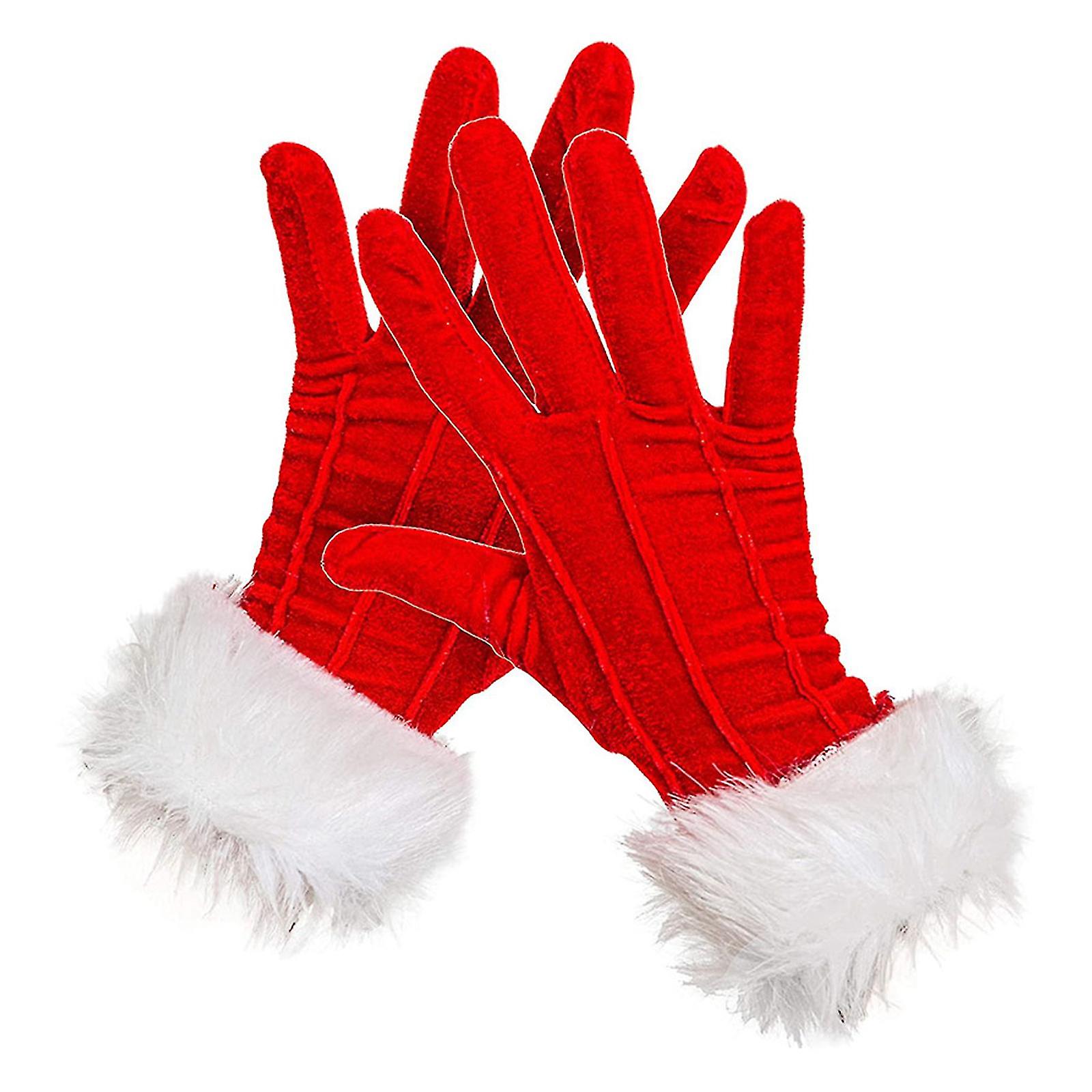 Women's Winter Plush Gloves Color Matching Mittens Cold Weather Accessories