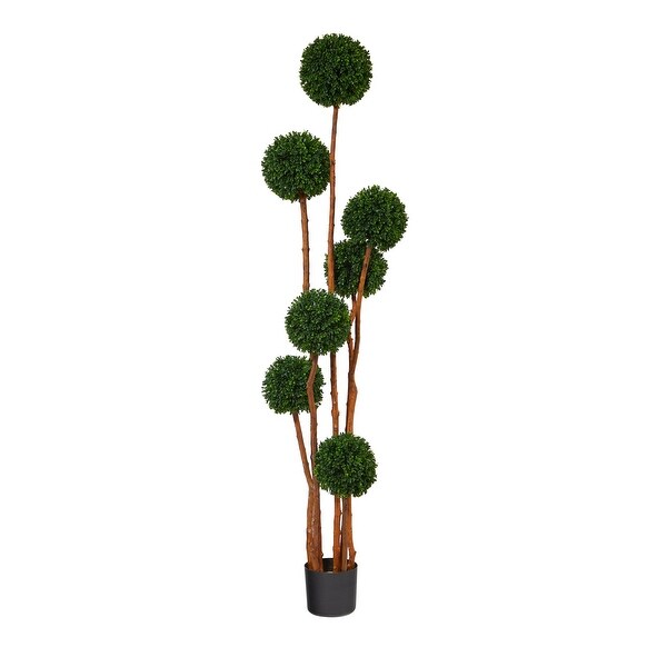 6' Boxwood Ball Topiary with Natural Trunk UV Resistant