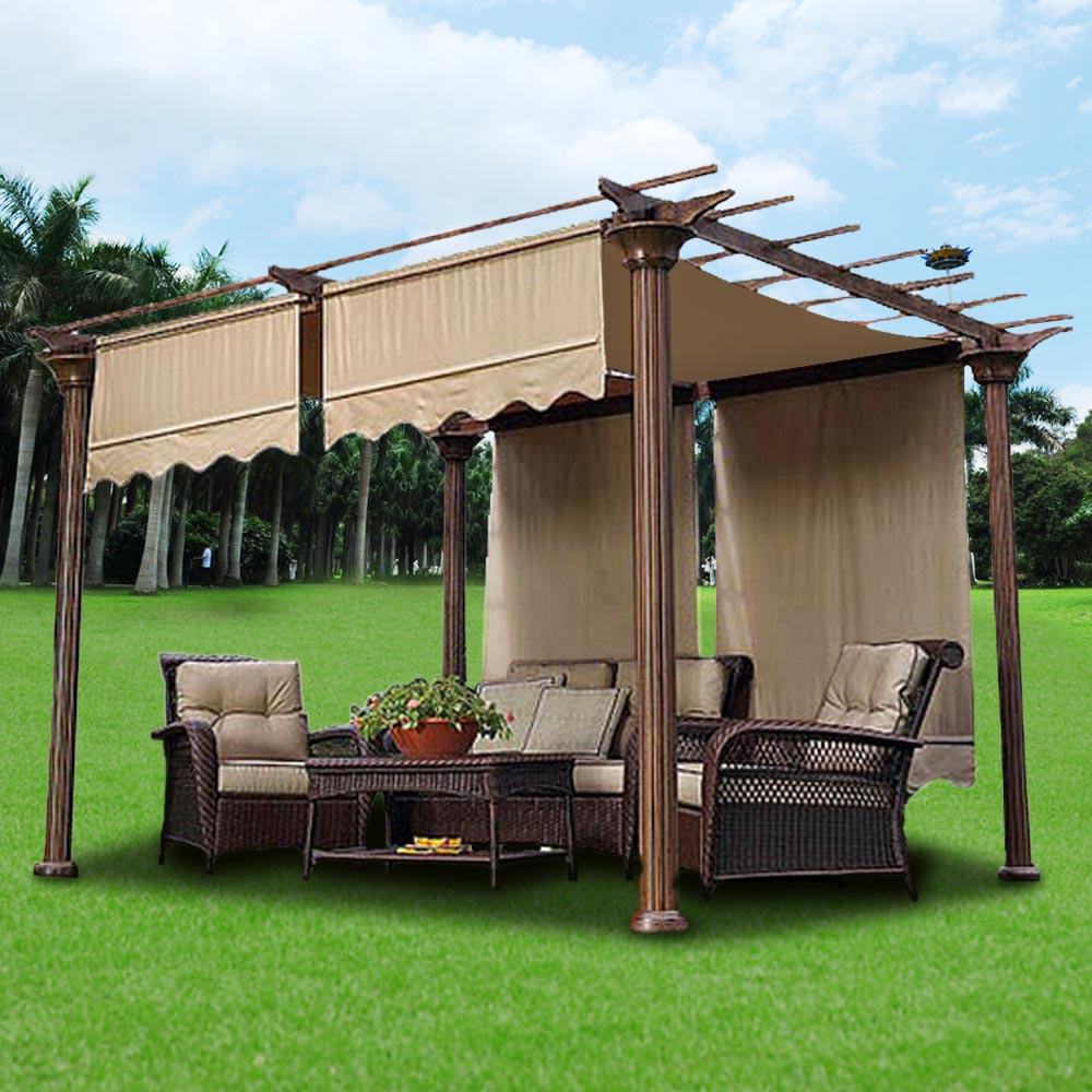 Yescom 2pcs 15.5x4' Patio Pergola Canopy Replacement Cover Garden Tent