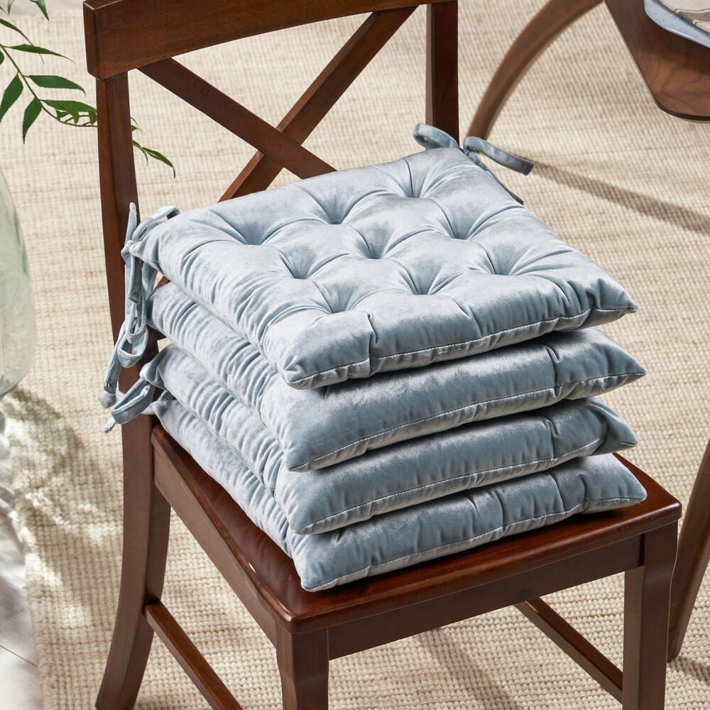 Foxhall Tufted Velvet Dining Chair Cushions (Set of 4) by Christopher Knight Home