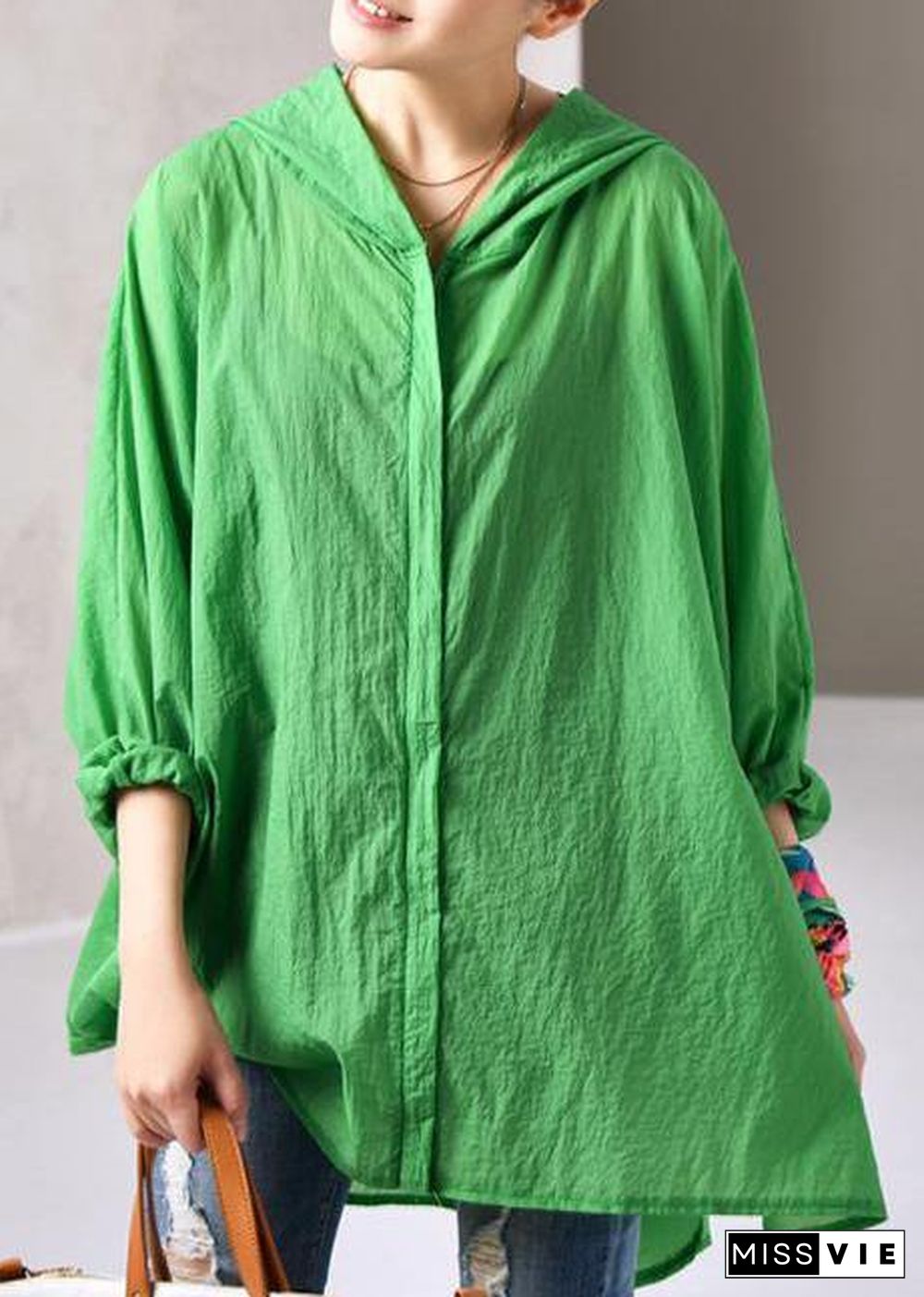 Women cotton Shirts Pakistani Green Summer Thin Sunlight Proof Coat