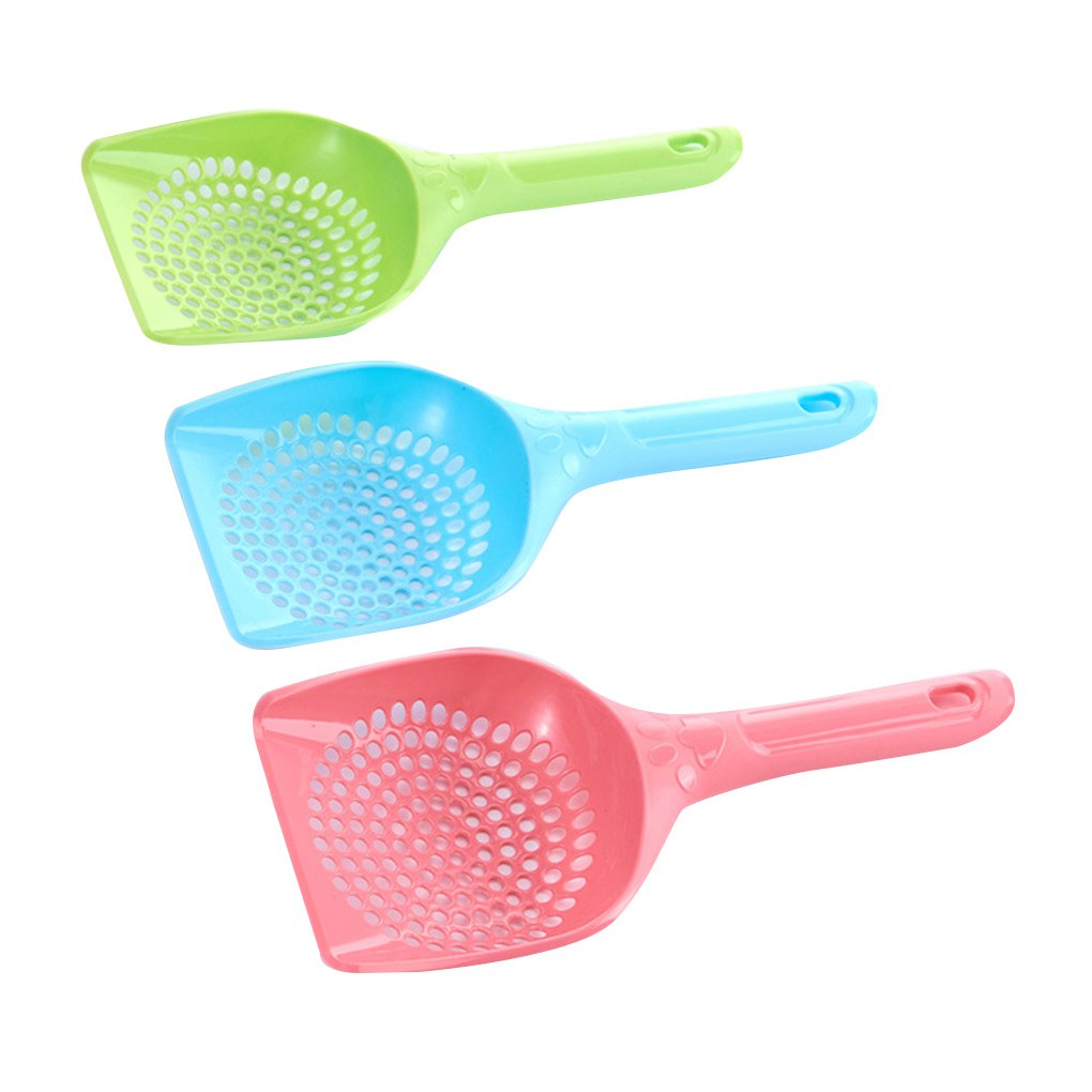 3PCS Random Color PP Pet Kitten Litter Sands Shovel Scoop Larger Size Cleaning Pick Up Tool Pets Supplies