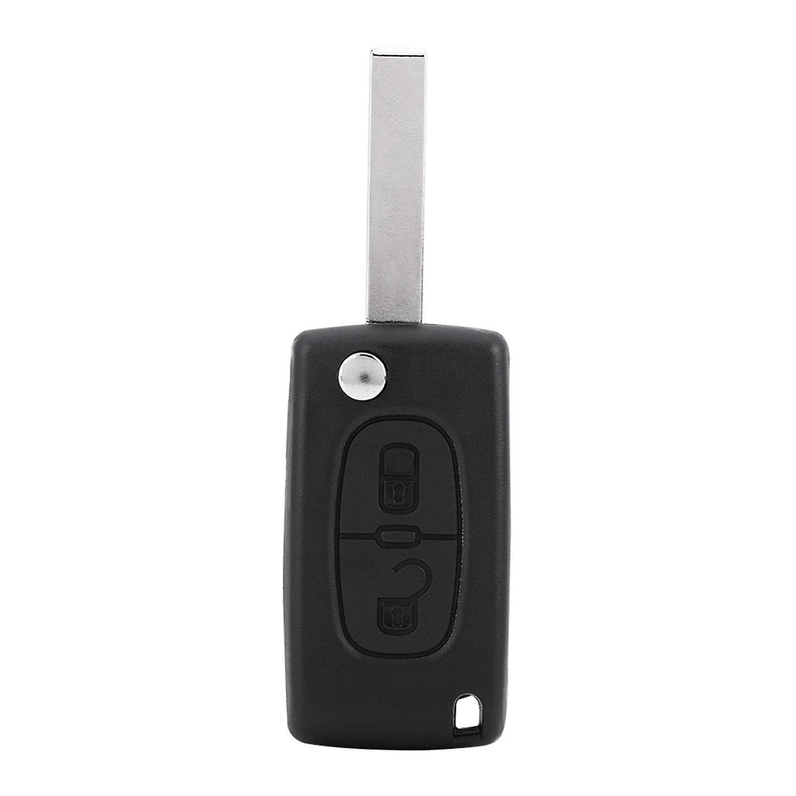 2 Buttons Car Remote Key Fob Id46 433mhz W/ Uncut Blade For Peugeot 207 307 308 407 807