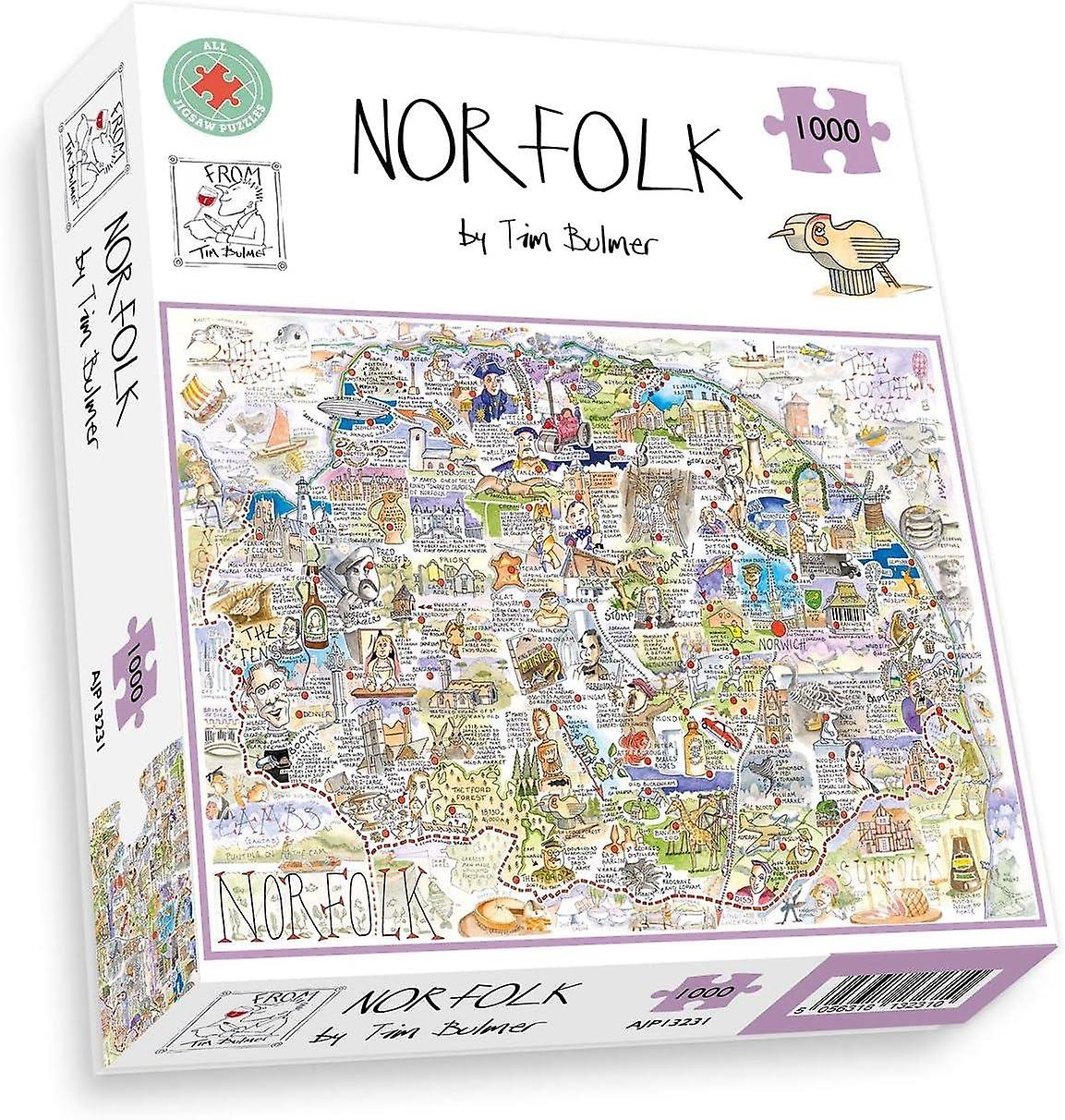 Map of Norfolk - Tim Bulmer Jigsaw Puzzle (1000 Pieces)