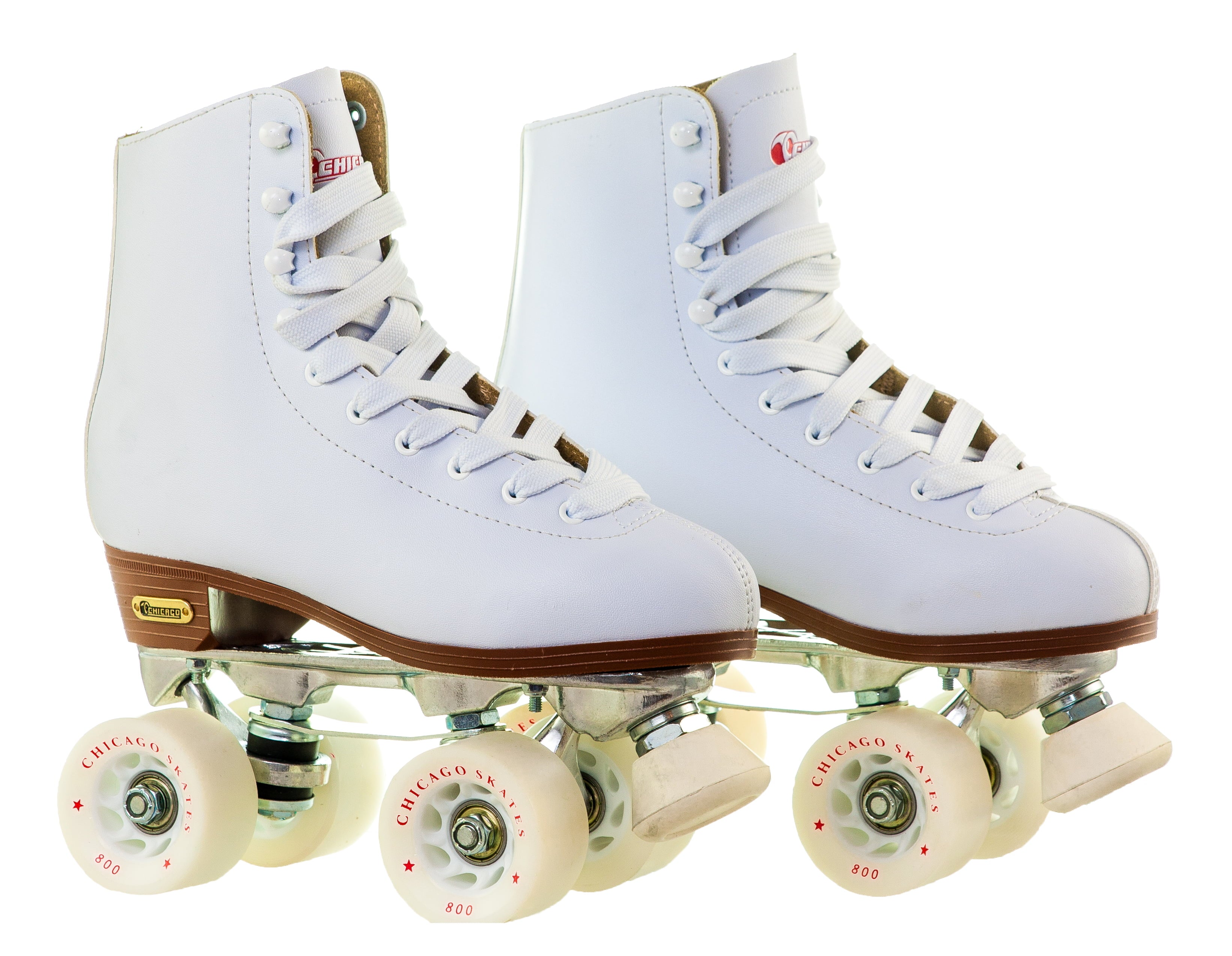 Chicago Ladies' Deluxe Quad Roller Skates White Classic Rink Skate, Size 5