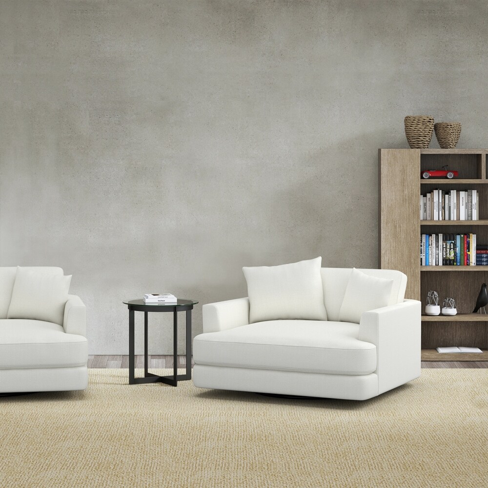 Nuvola Swivel chair in 100% Performance Linen Fabric