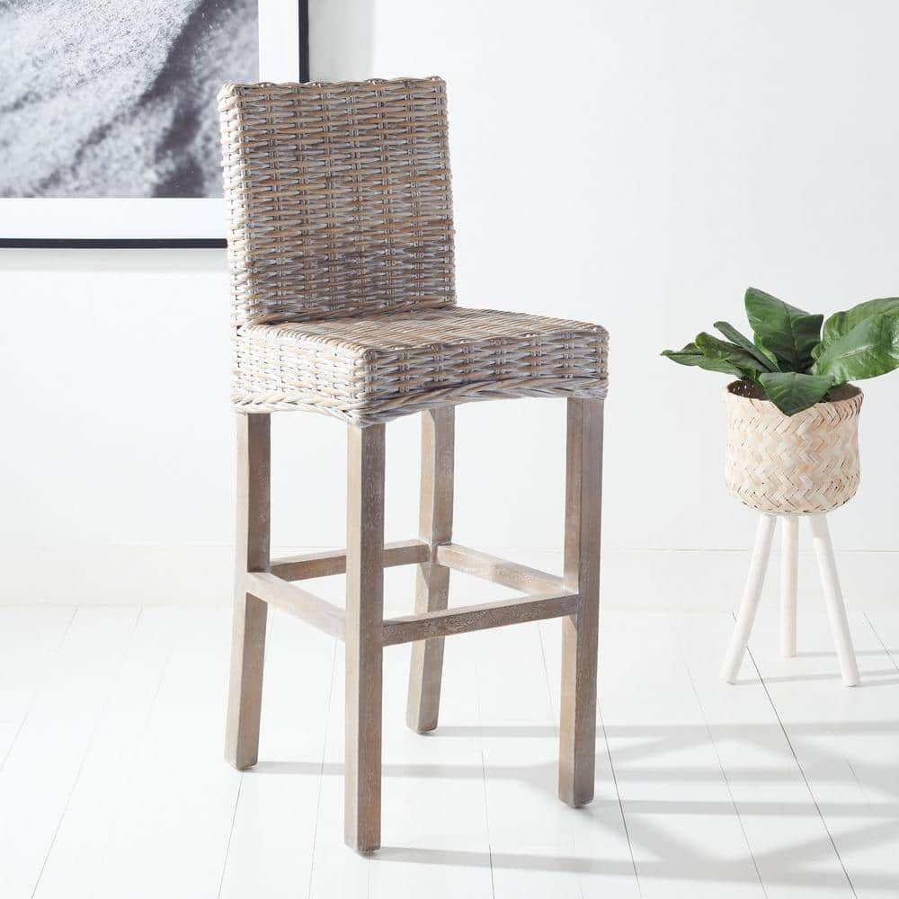 SAFAVIEH Tobie 43.31 in. Light Gray Bar Stool BST6500B