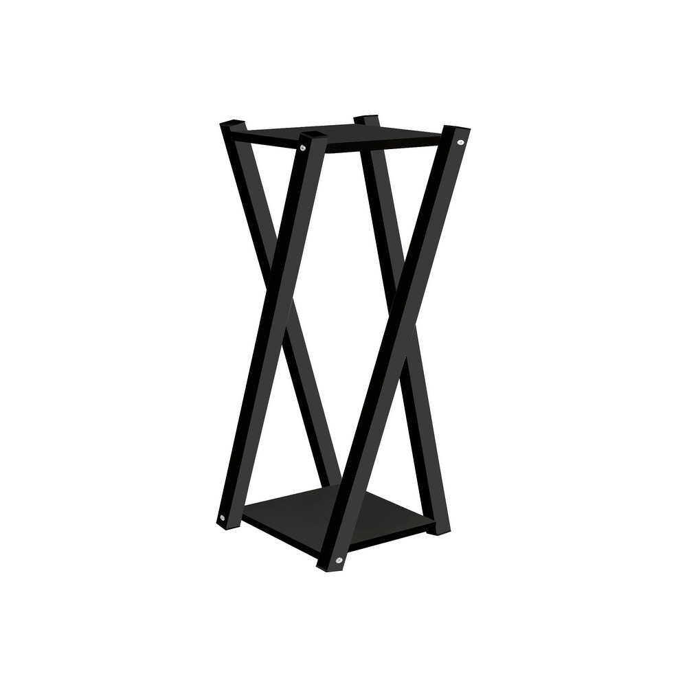 2 Tier Wood Metal Plant Stand Flower Pot Holder Rack Display Shelf